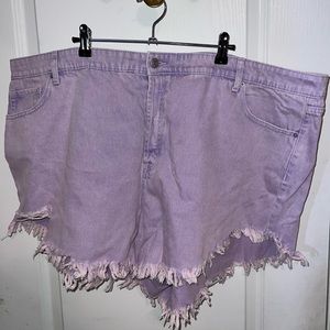Target | Wild Fable | Plus Size Frayed Lavender Jean Shorts | 24W